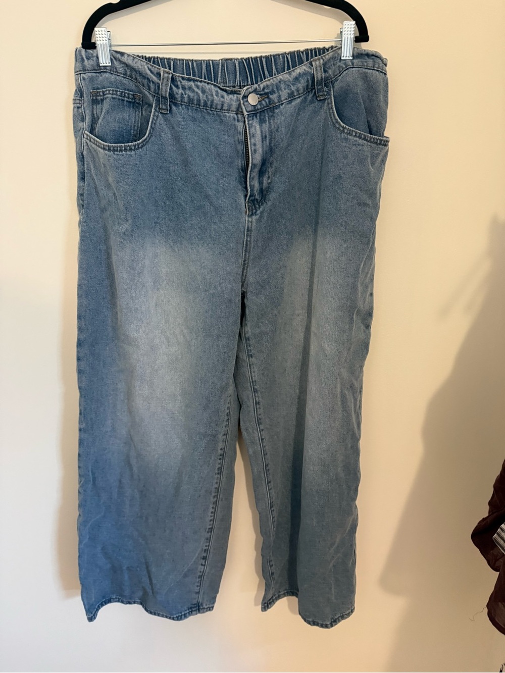 SHEIN Light Blue Wide Leg Jeans Curve